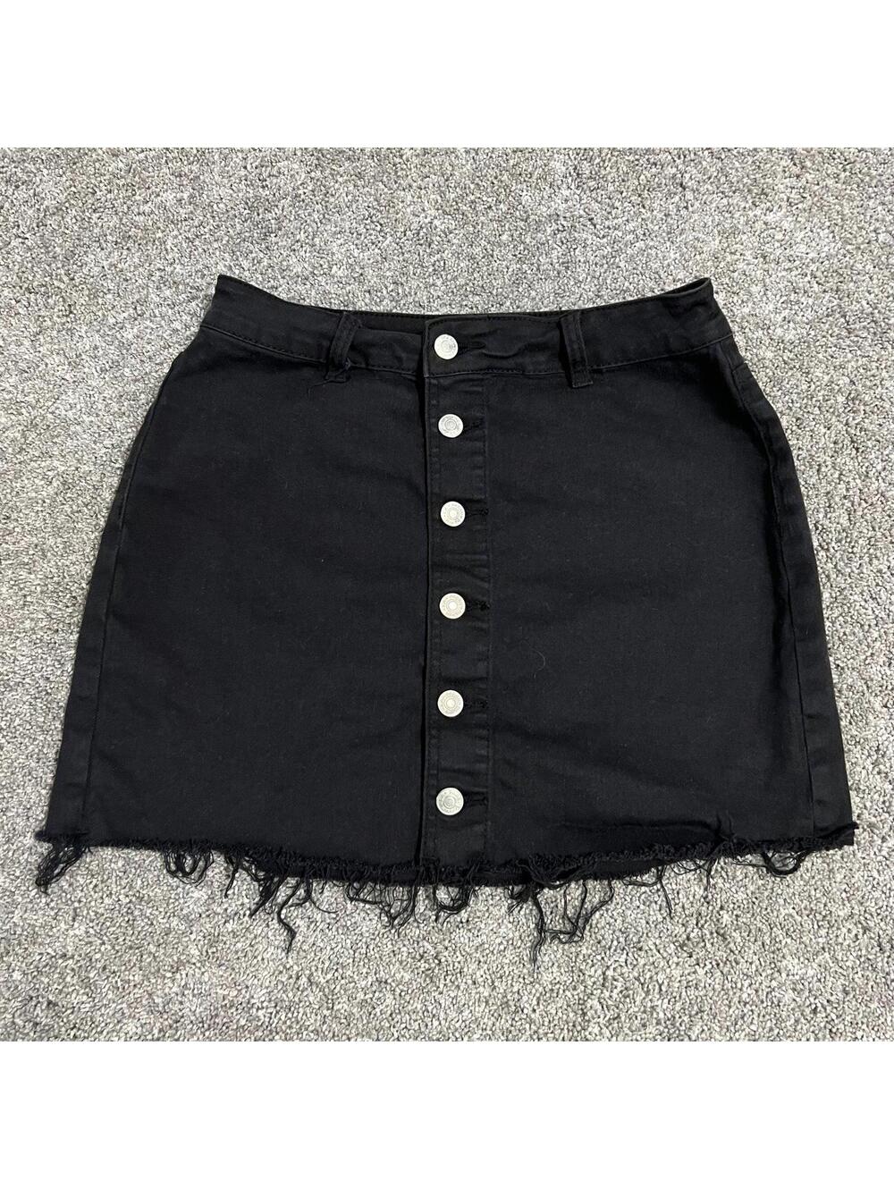 PacSun Women’s Black Button Down Jean Skirt size 27